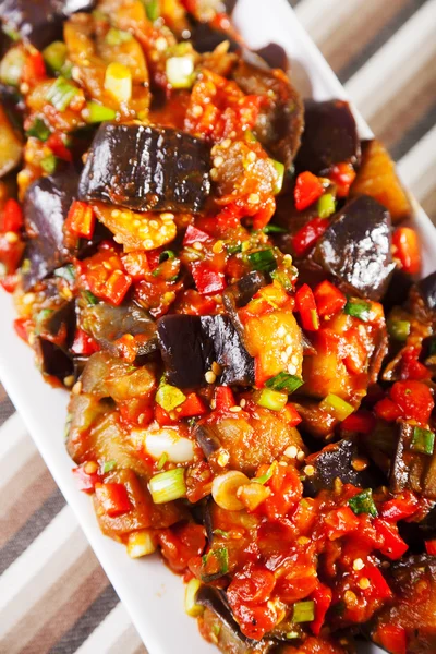 Aubergine, paprika en tomaten — Stockfoto