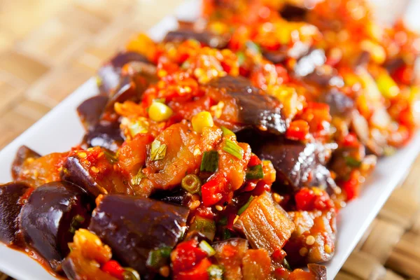 Eggplant, peppers and tomatoes — Stock Photo, Image