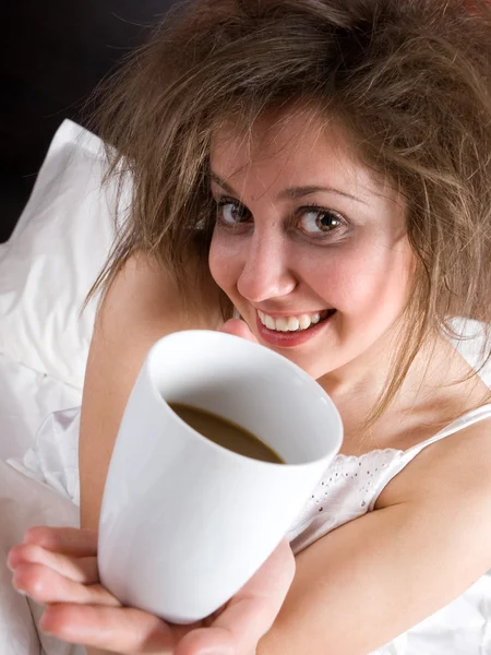 Chica con taza de café — Foto de Stock