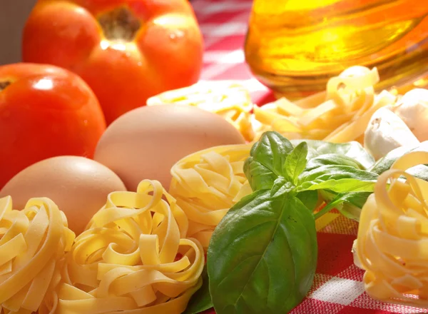 Preparing tagliatelle background, — Stock Photo, Image