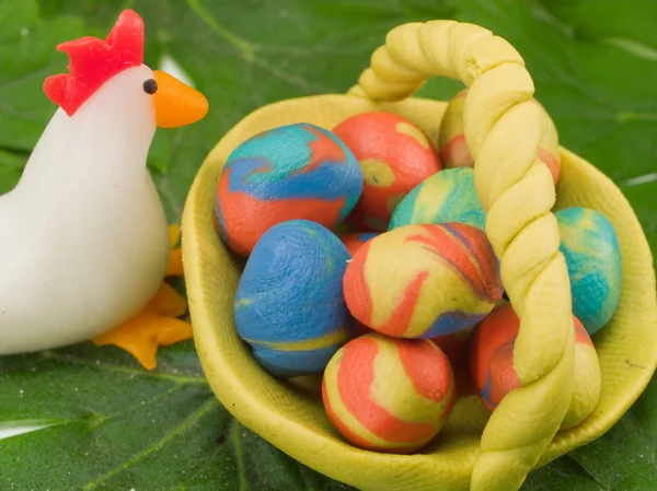 Ovos de Páscoa feitos de argila — Fotografia de Stock