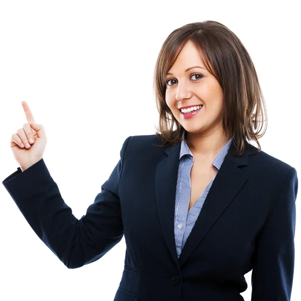 Businesswoman pointing  with  finger — Stock Photo, Image