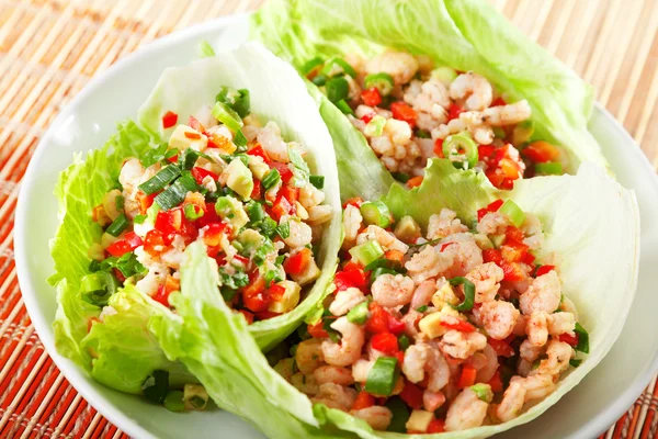 Shrimps salad, one portion — Stock Photo, Image