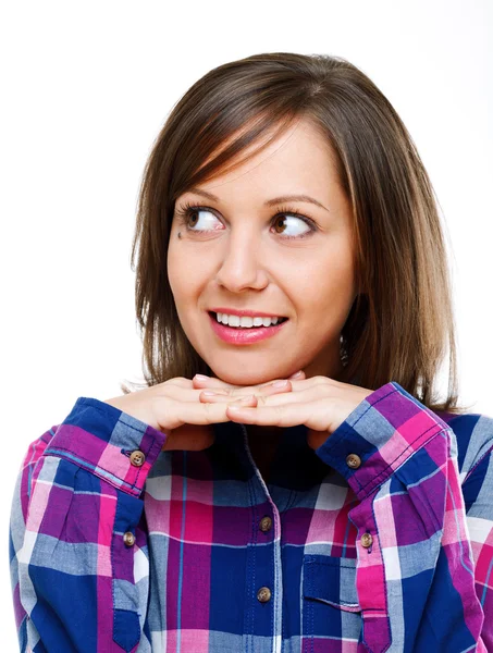 Joven mujer mirando hacia otro lado — Foto de Stock