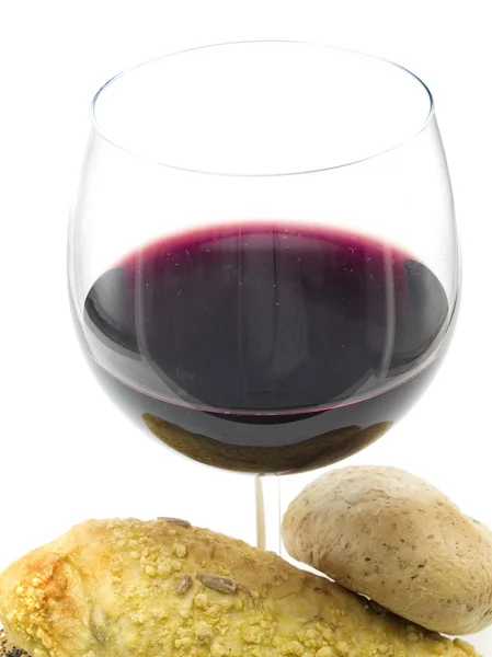 Sabroso pan y vino — Foto de Stock