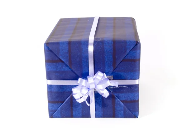 Blue present  on background — Stock Photo, Image