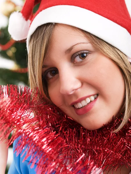 Vrouw vieren van Kerstmis — Stockfoto