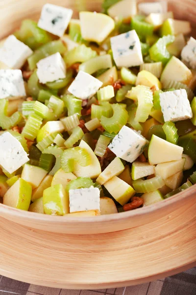 Salad with celery, apple and blue cheese — Stock Photo, Image
