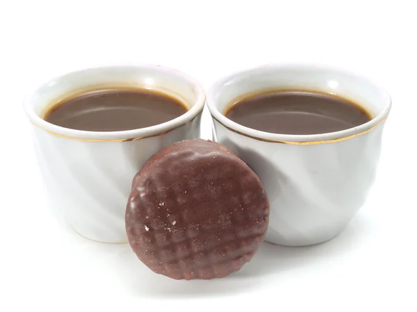 Tazas de café con galletas — Foto de Stock