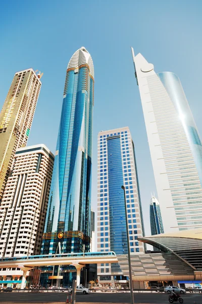 Dubai skyscrapers at Sheikh Zayed — Stock Photo, Image