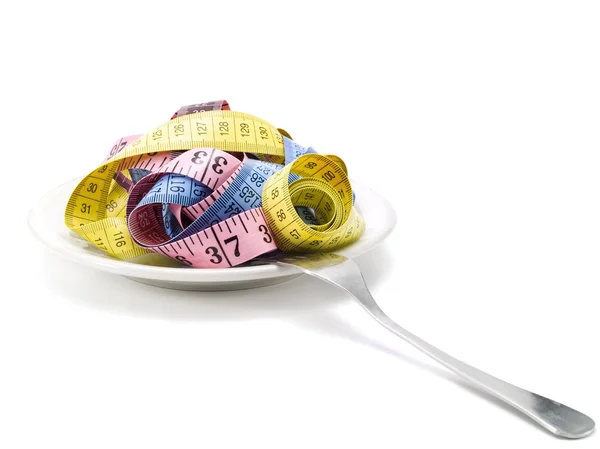 Measuring tapes for a meal — Stock Photo, Image