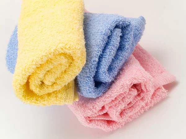 Towels on white background — Stock Photo, Image