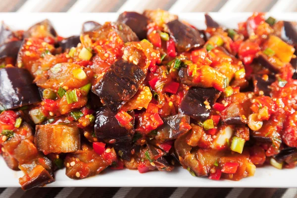 Eggplant, peppers and tomatoes — Stock Photo, Image