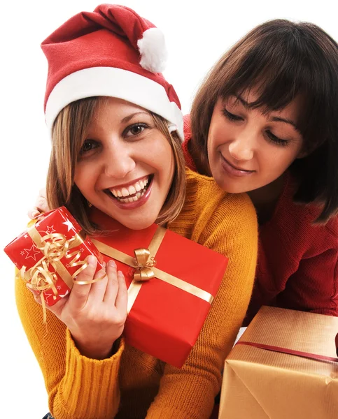 Mulheres com presentes de Natal — Fotografia de Stock