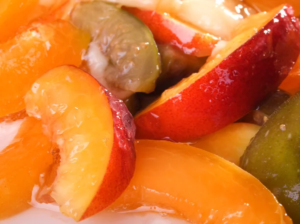 Gelatin dessert with fruits — Stock Photo, Image