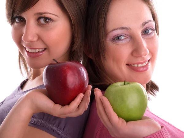 Mooie vrouwen met appels — Stockfoto