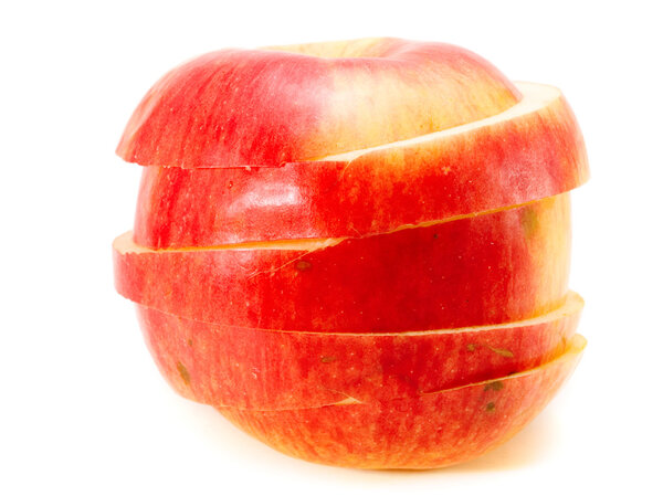 Sliced apple on background