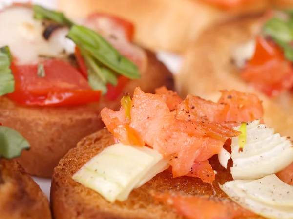 Saborosa refeição Bruschetta — Fotografia de Stock