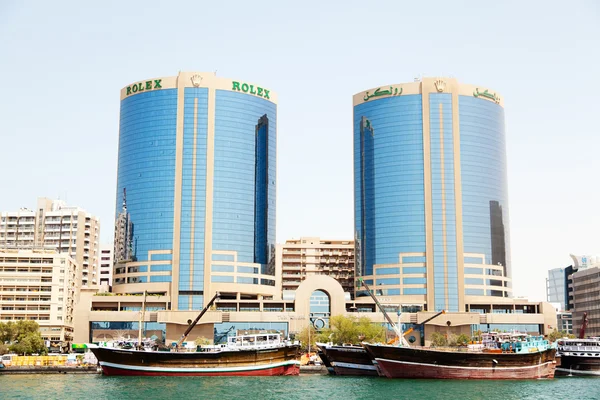 View of Rolex Towers in Dubai Creek — Stok fotoğraf