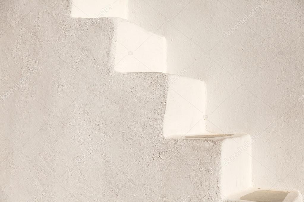 White stairs on  church wall