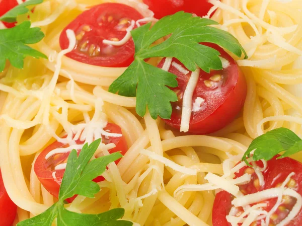 Špagety s cherry rajčaty — Stock fotografie