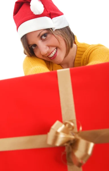 Mujer con regalo de Navidad —  Fotos de Stock