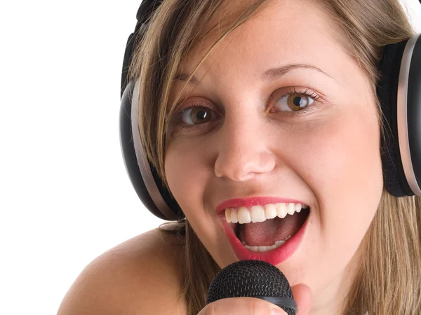 Hermosa mujer cantando —  Fotos de Stock