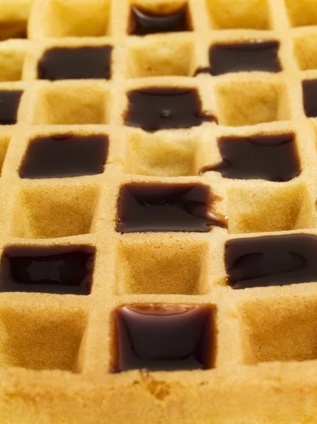 Gaufre au chocolat sur fond — Photo