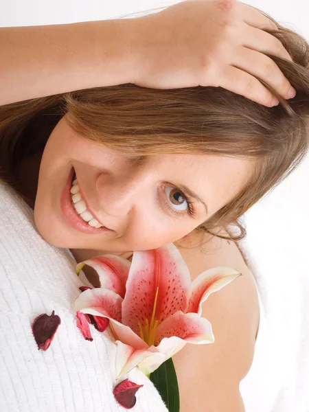 Woman in beauty center — Stock Photo, Image