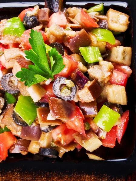 Mediterranean salad with eggplants — Stock Photo, Image