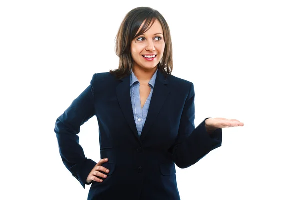 Businesswoman pointing isolated — Stock Photo, Image