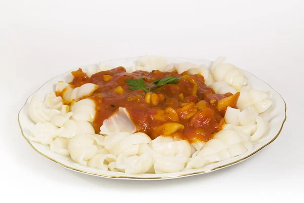 Conchas con mezcla de mariscos — Foto de Stock