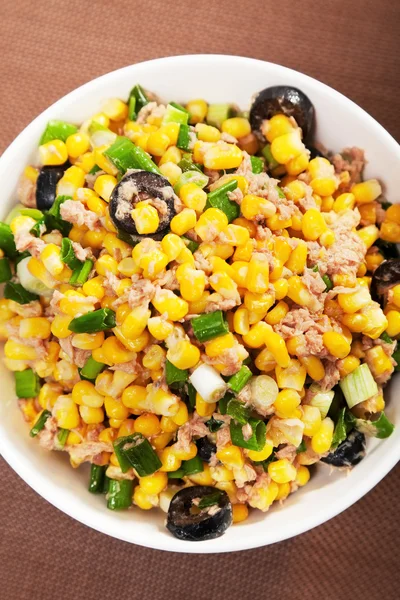 Tuna salad with sweet corn — Stock Photo, Image