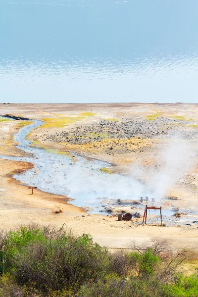 Horké prameny v Lake Bogoria — Stock fotografie