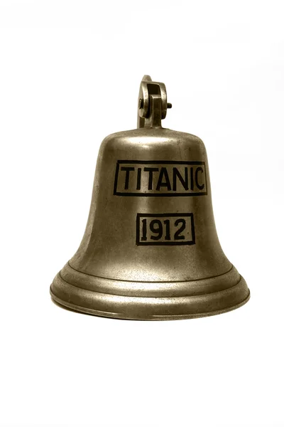 Titanic ship  bell  on white background — Stock Photo, Image