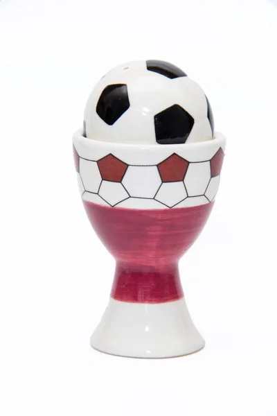 Utensilios para la sal en forma de pelota de fútbol — Foto de Stock