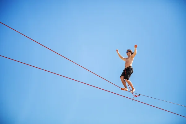 Highline walker participating — Stock Photo, Image