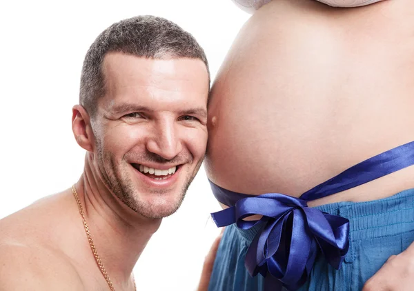 Happy father looking at his wife — Stock Photo, Image