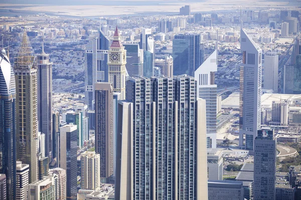 El centro de Dubai desde Burj Khalifa — Foto de Stock