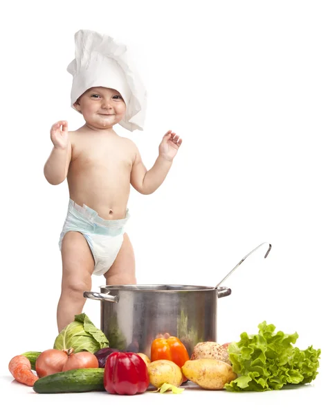 Little boy in chef's hat Royalty Free Stock Photos