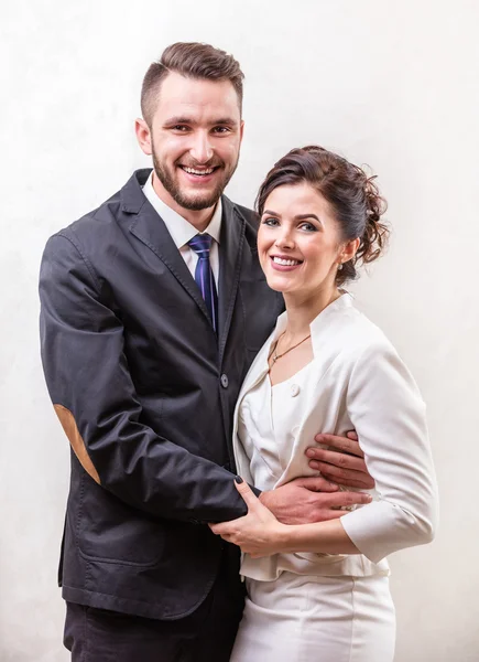 Cheerful young couple smiling — Stock Photo, Image