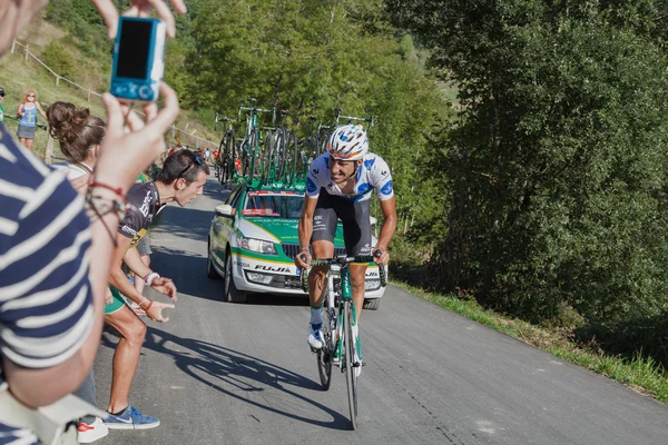 Последние метры в 16-м этапе "La Vuelta" 2015, Астурия, Испания — стоковое фото