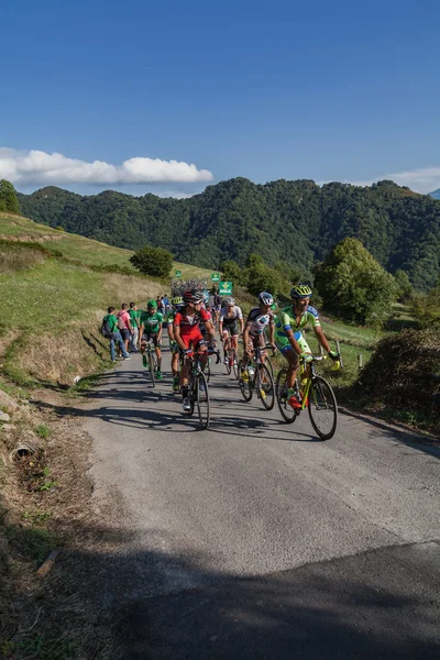 Poslední metry v 16 fázi "La Vuelta" 2015, Asturias, Španělsko Stock Snímky