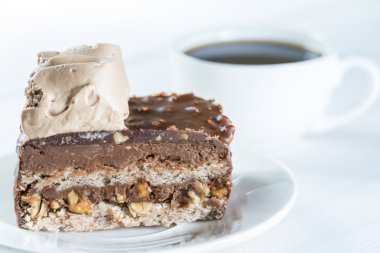 closeup çikolatalı kek kesi