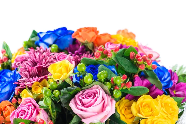 Closeup of expensive bouquet of flowers isolated on white backgr — Stock Photo, Image