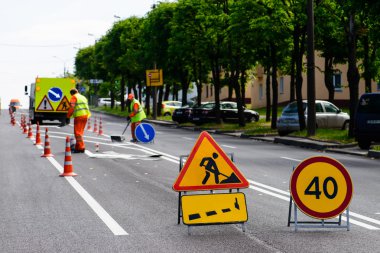yol çalışmaları, yol yolları, seçici odak resim