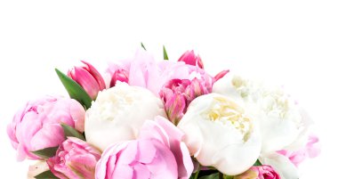 Parlak renkler beyaz izole renkli gelin buketi