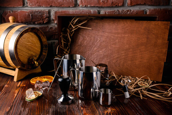 Set of Stainless Steel Milk Pitchers Jugs. Foaming Jug. Latte art for barista. Coffee Accessories. Barista Kit