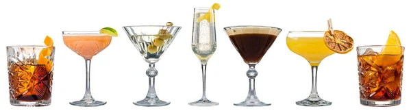 Κλασικό Κοκτέιλ Γαλλική Απομονωμένη Boozy Bubbly Λεμόνι Γαλλική Cocktail Σαμπάνια — Φωτογραφία Αρχείου