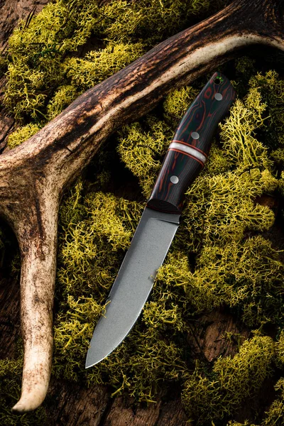 Премиум Нож Легендарный Охотничий Нож Охотничий Нож Рога Охотничье Снаряжение — стоковое фото